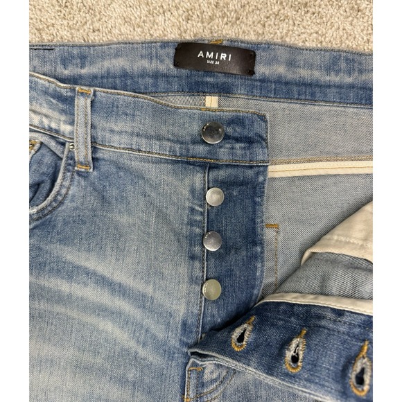 Amiri Bones Appliqué Skinny Jeans Size 34 Retail: $1,190 - Picture 3 of 6
